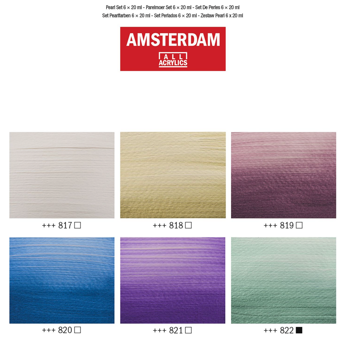 Amsterdam Standard Acrylic Pearl Paint Set 20ml 6/Pkg