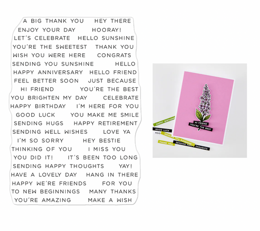 Hero Arts Everyday Sentiment Strips 2 Clear Stamp Set