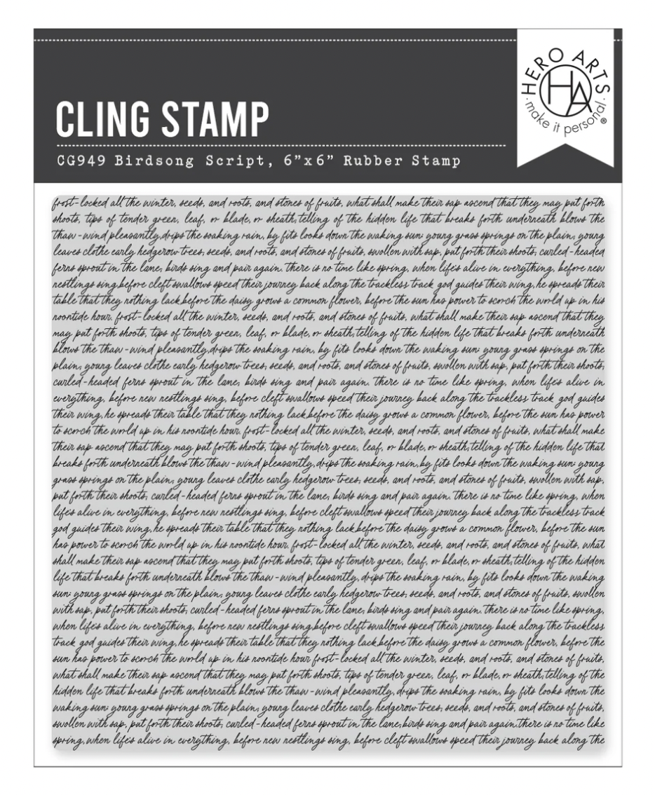 Hero Arts Birdsong Script Cling Stamp
