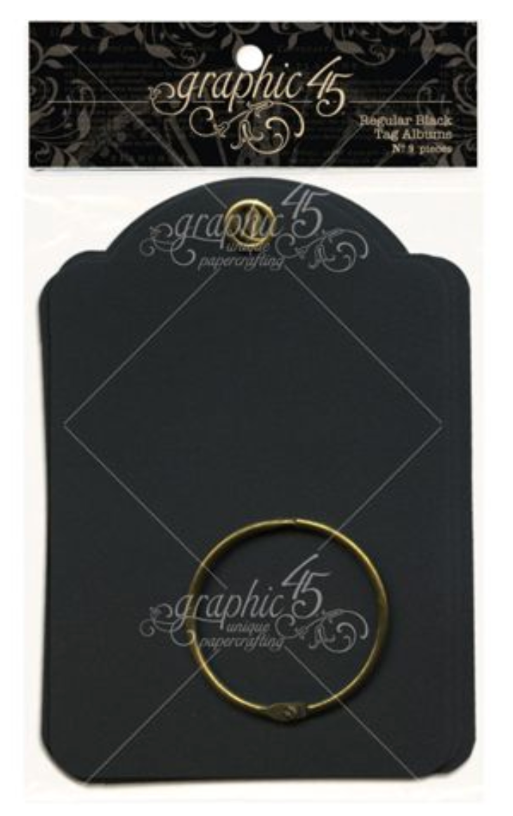 Graphic 45 Regular Tags Black