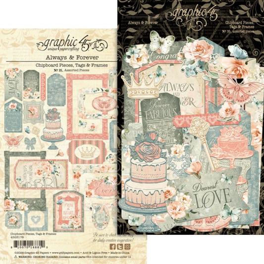 Graphic 45 Chipboard Die-Cuts - Always and Forever