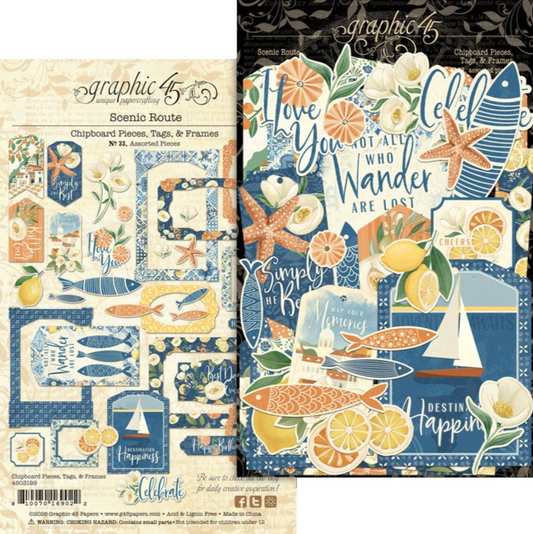 Graphic 45 Chipboard Die-Cuts - Scenic Route