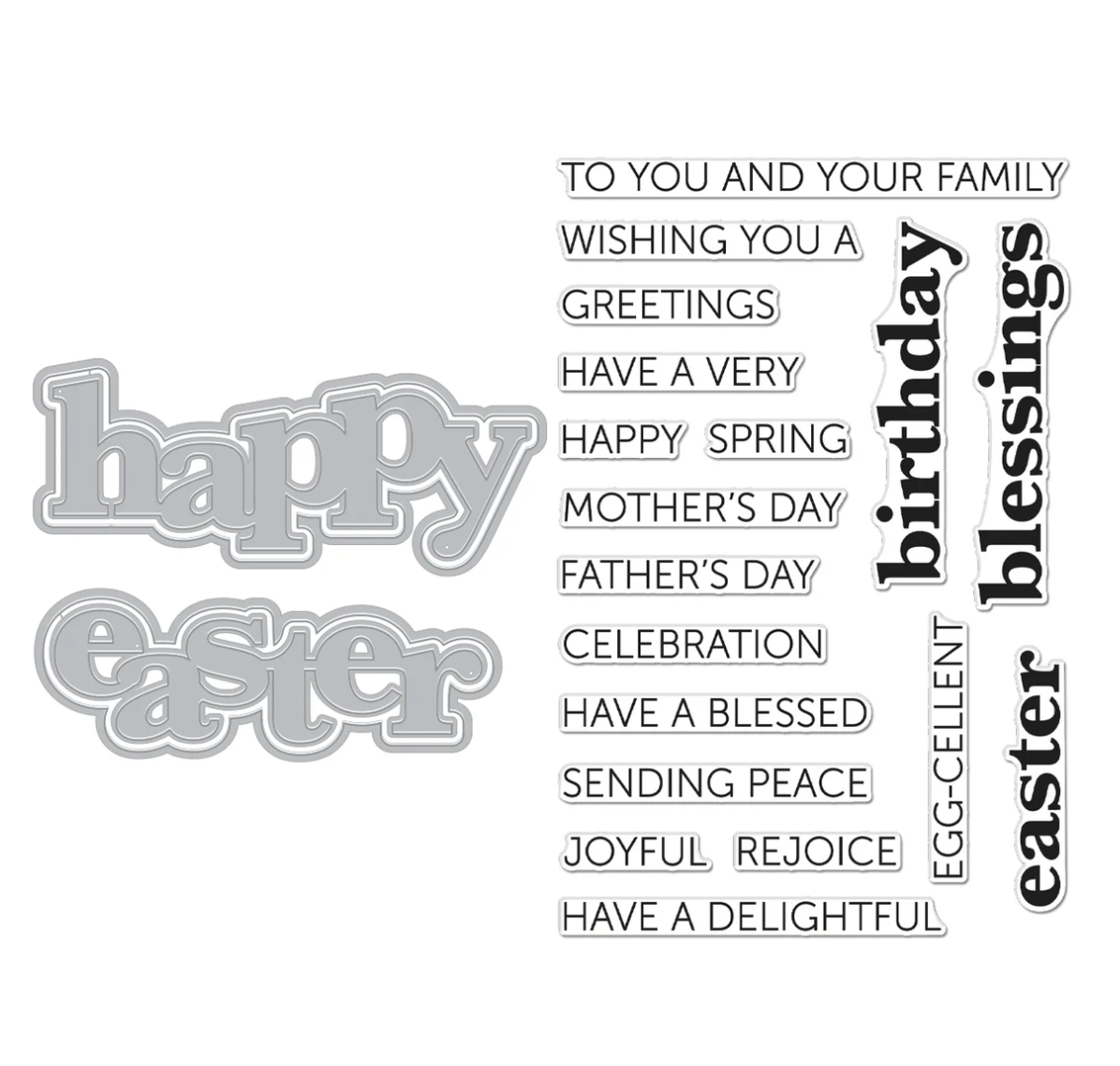 Hero Arts Happy Easter Stamp & Cut XL