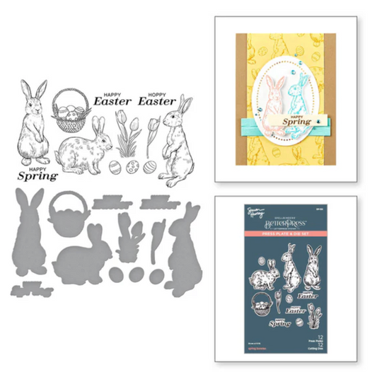Spellbinders Spring Bunnies Press Plate & Die Set