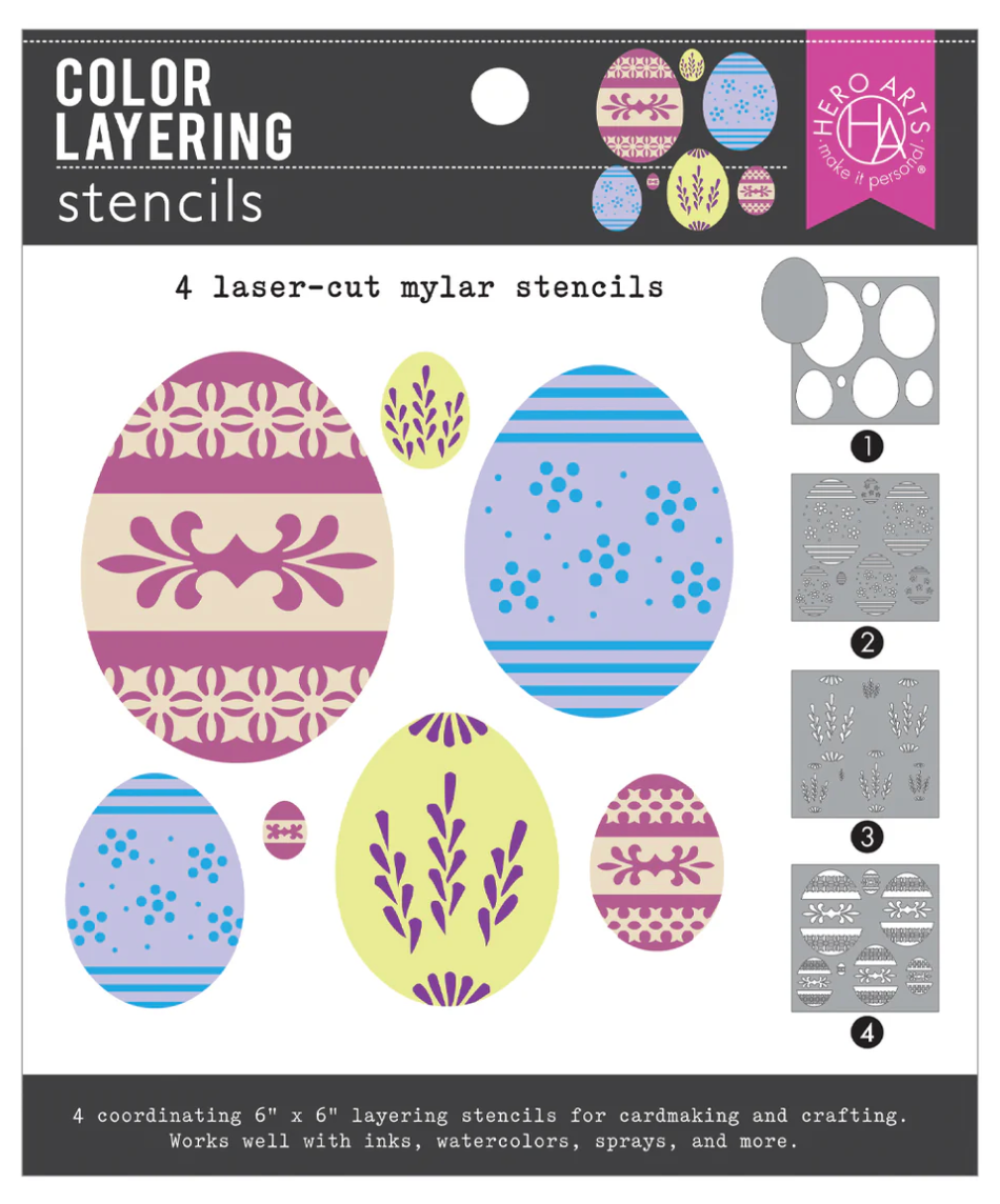 Hero Arts Color Layering Decorative Eggs Stencils