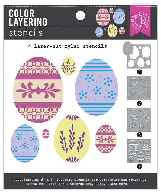 Hero Arts Color Layering Decorative Eggs Stencils