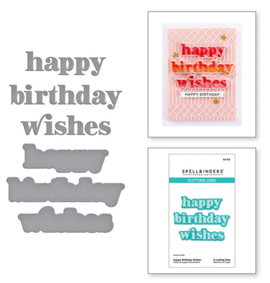 Spellbinders Happy Birthday Wishes Etched Dies
