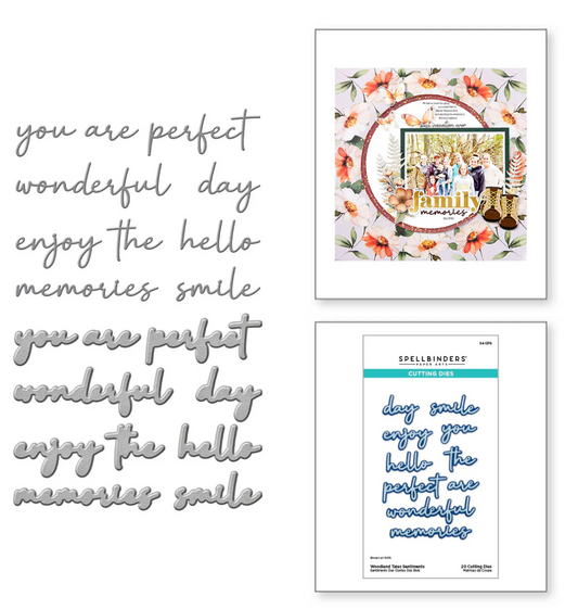 Spellbinders Woodland Tales Sentiments Etched Dies