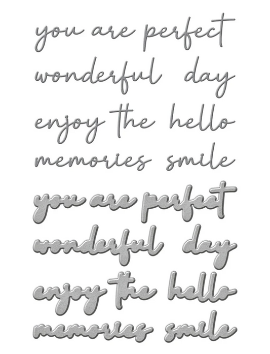 Spellbinders Woodland Tales Sentiments Etched Dies