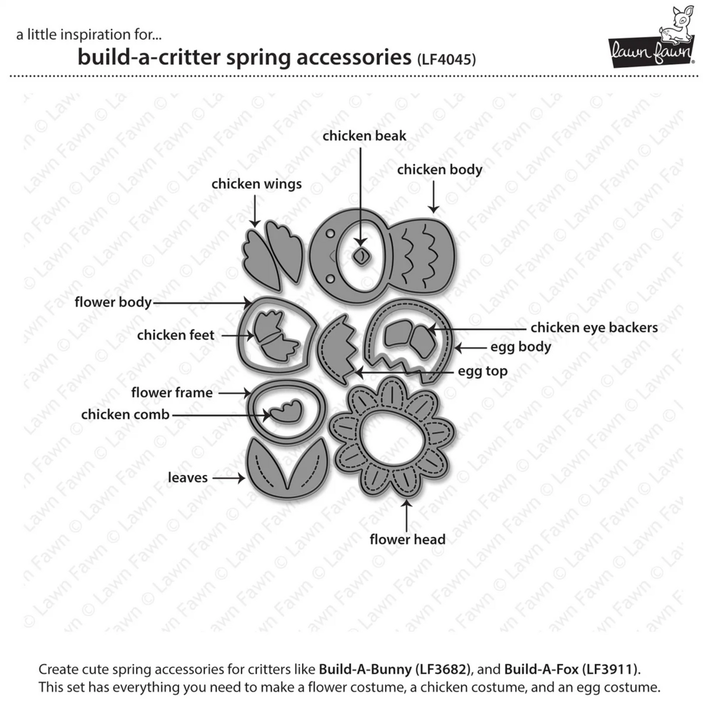 Lawn Fawn Build-a-Critter Spring Accessories Dies