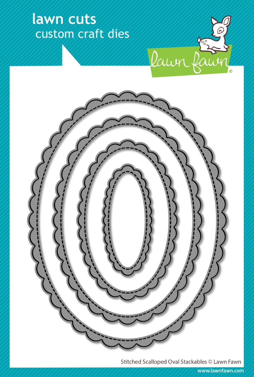 Lawn Fawn Stitched Scalloped Oval Stackables