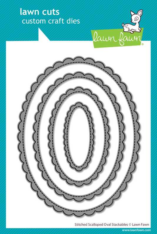 Lawn Fawn Stitched Scalloped Oval Stackables