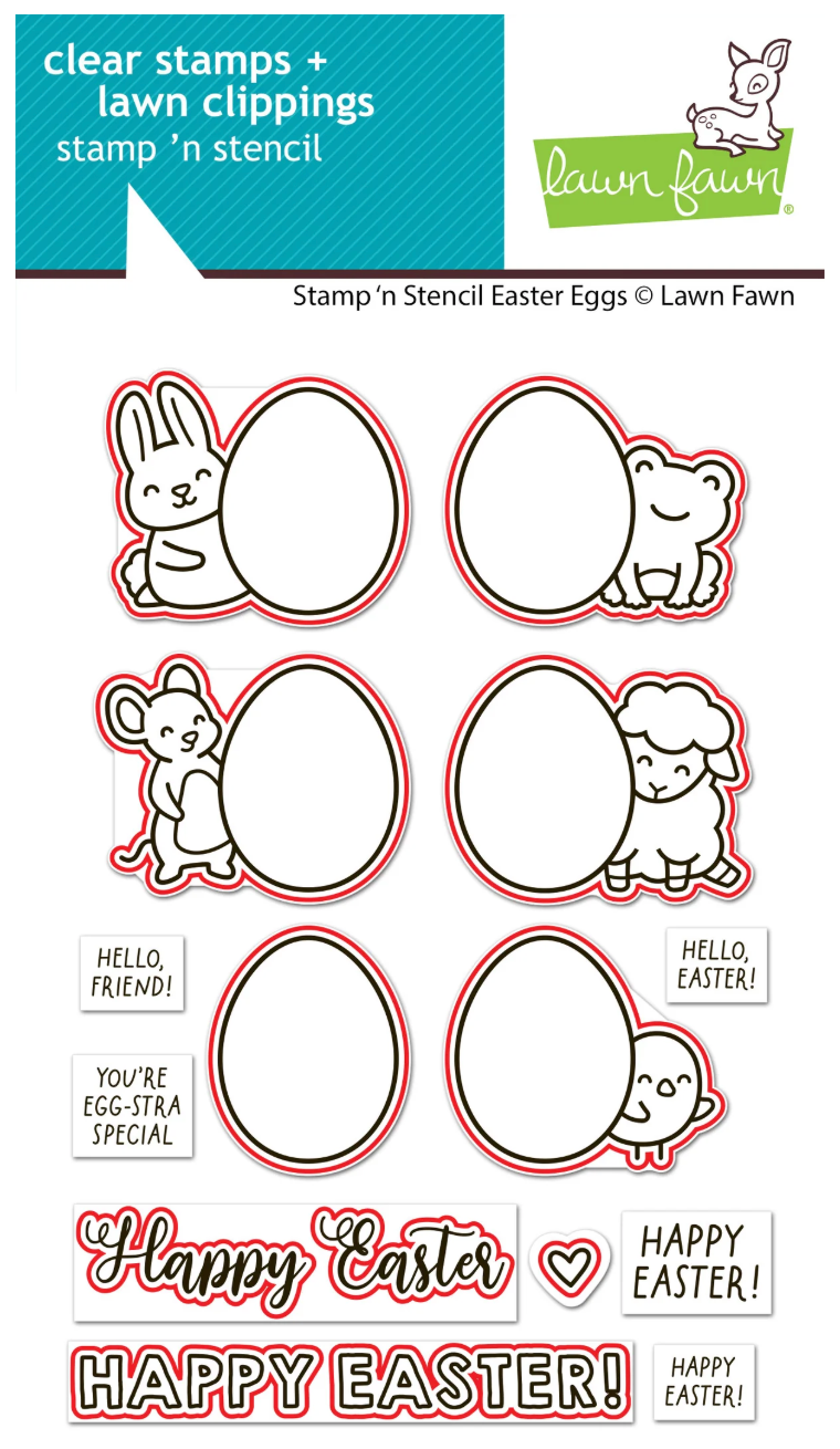 Lawn Fawn Stamp 'n Stencil Easter Eggs Bundle