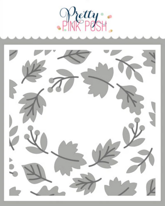 Pretty Pink Posh Layered Fall Wreath Stencil