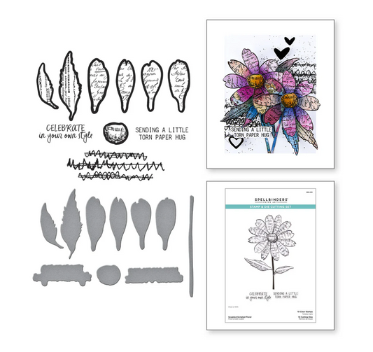 Spellbinders Sculpted Scripted Floral Clear Stamp & Die Set