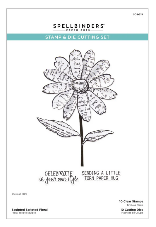 Spellbinders Sculpted Scripted Floral Clear Stamp & Die Set