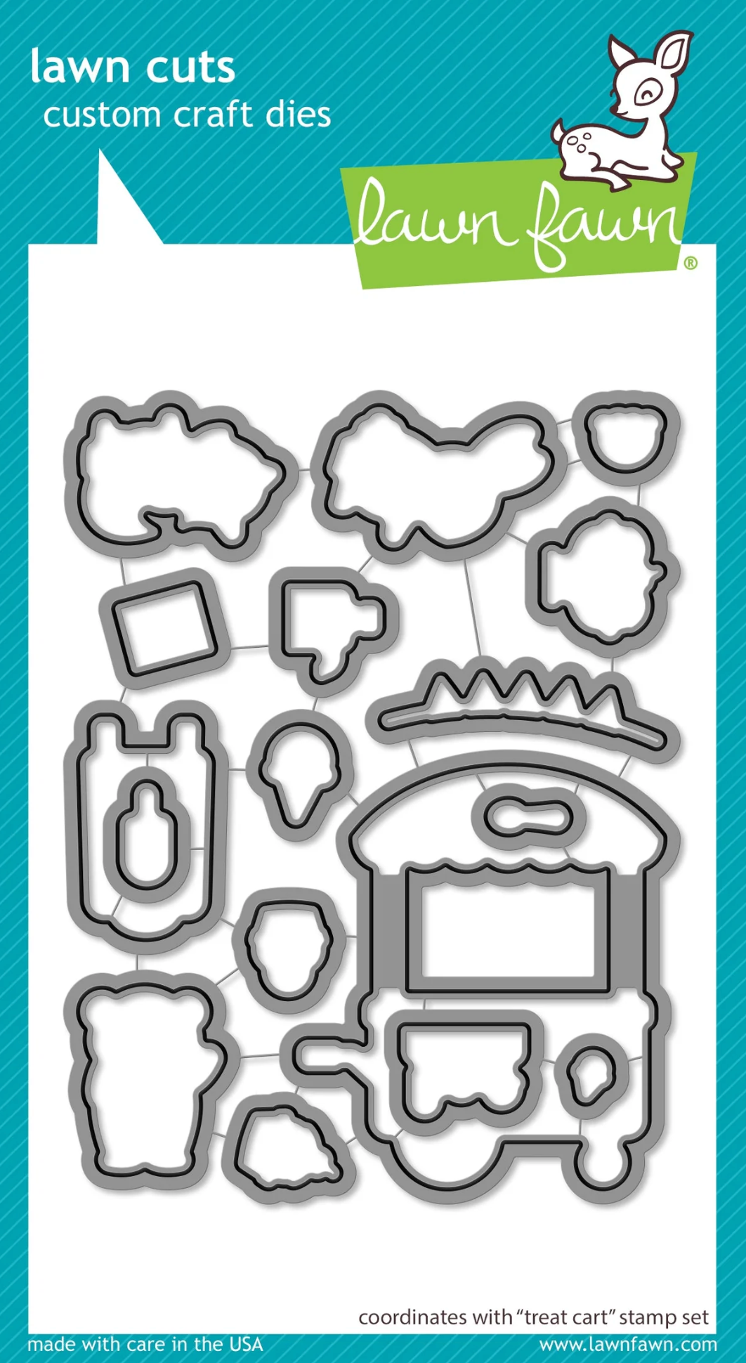 Lawn Fawn Treat Cart Stamp, Die, and Stencil Bundle