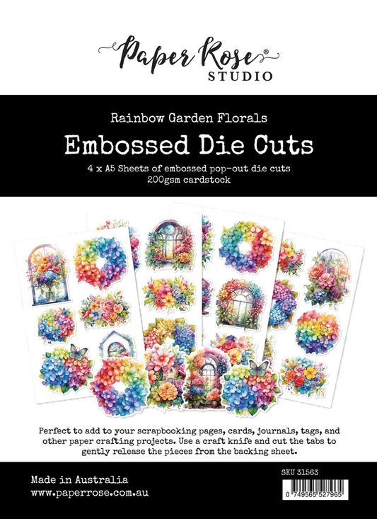 Paper Rose Studio Rainbow Garden Florals Embossed Die Cuts