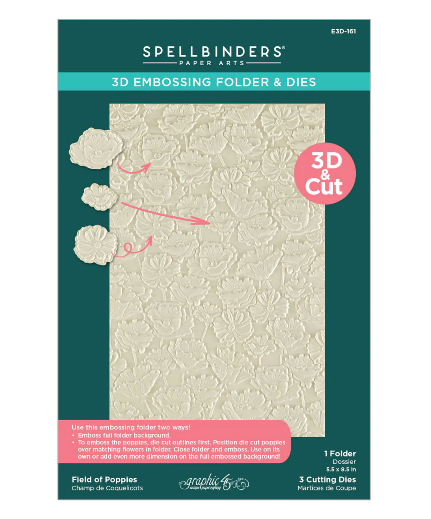 Spellbinders Field of Poppies 3D Emboss & Cut Folder