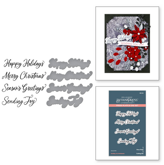 Spellbinders Sending Joy Sentiments Press Plate & Die