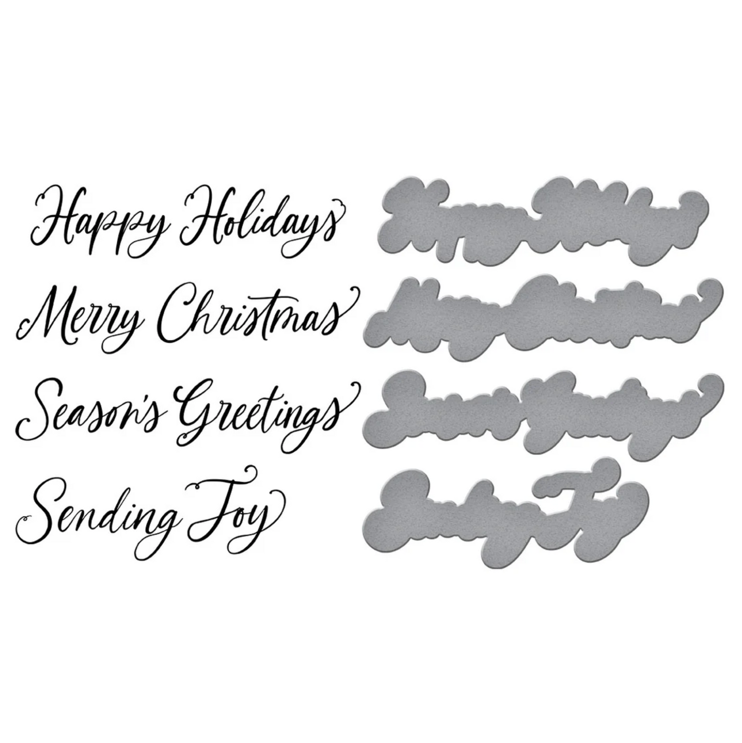 Spellbinders Sending Joy Sentiments Press Plate & Die