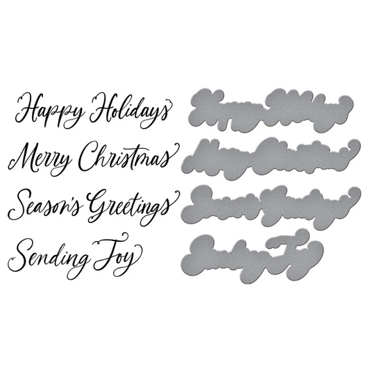Spellbinders Sending Joy Sentiments Press Plate & Die