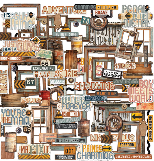 49 and Market Rust and Revs Die-cut Elements