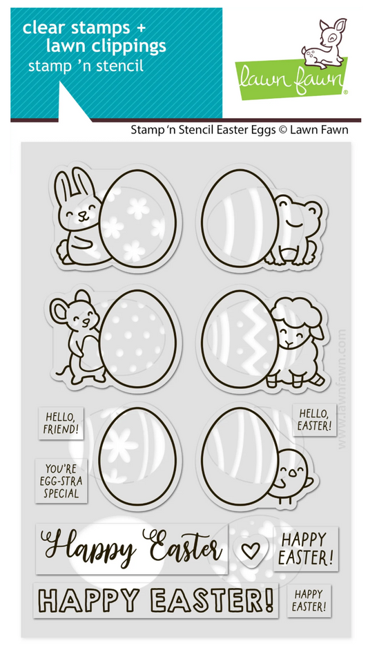 Lawn Fawn Stamp 'n Stencil Easter Eggs Bundle