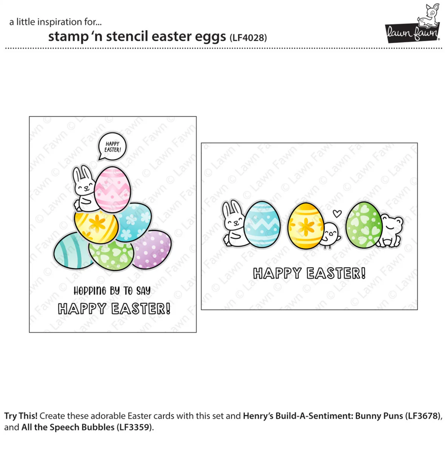 Lawn Fawn Stamp 'n Stencil Easter Eggs Bundle