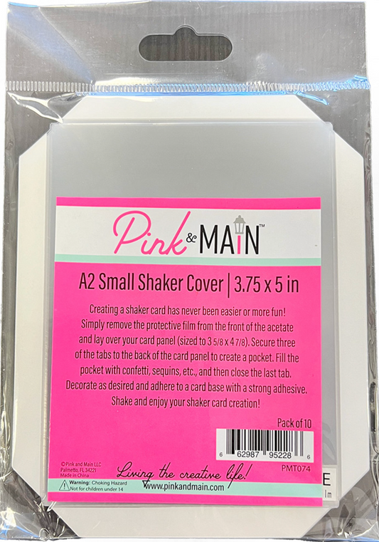 Pink and Main A2 Small Shaker Cover packaging with pink label