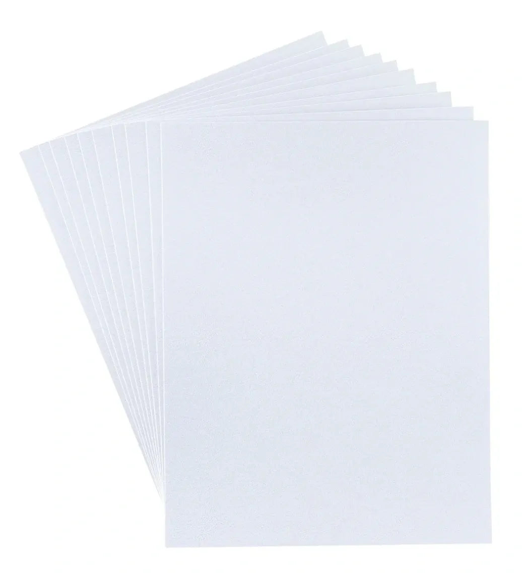Stack of brushed white paper sheets on a white background 