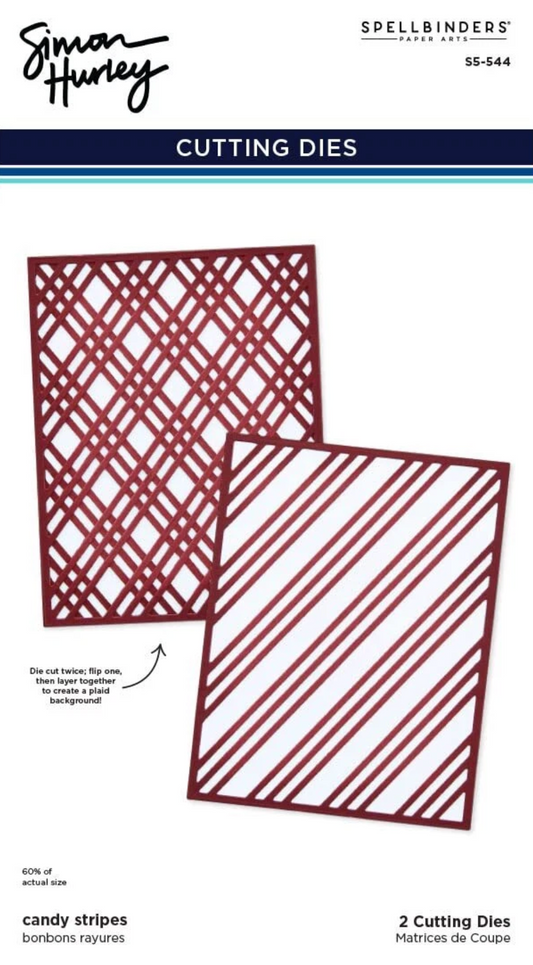 Two cutting dies with geometric patterns on a white background, featuring the brand 'Spellbinders'.