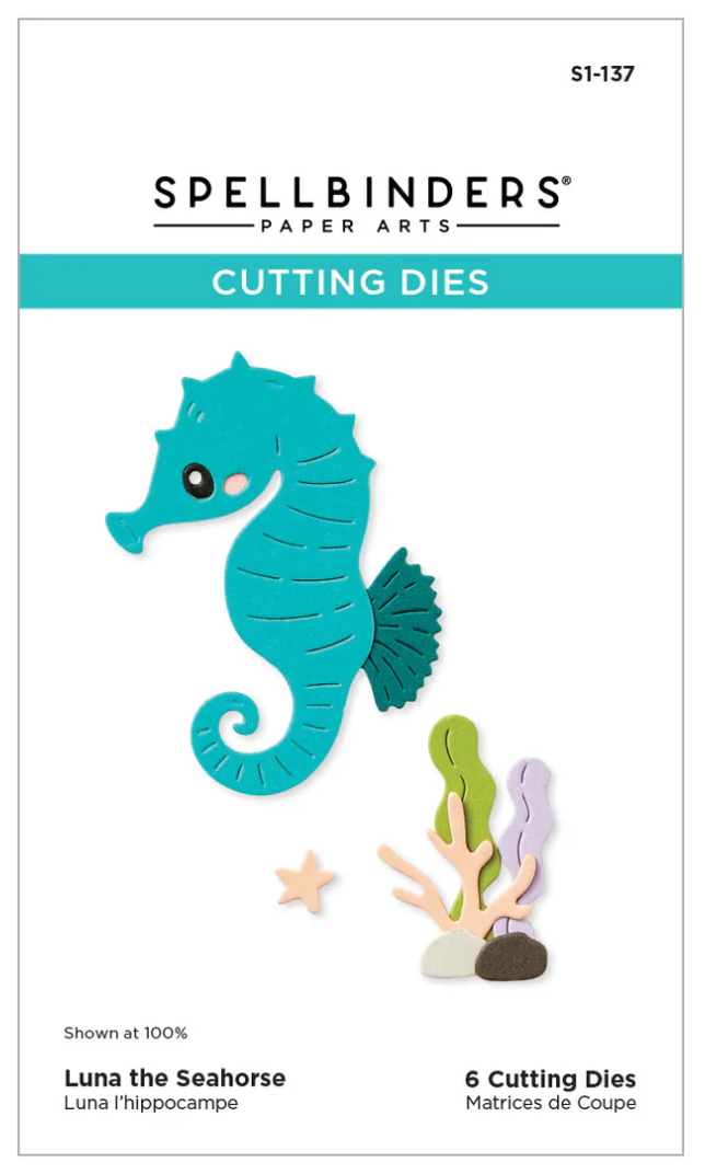 Spellbinders cutting dies set with a seahorse design on a white background