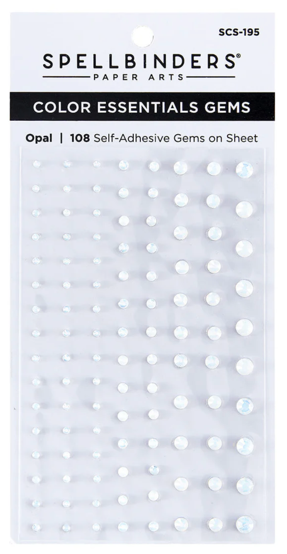 Packaging of Spellbinders Color Essentials Gems with opal color on a white background