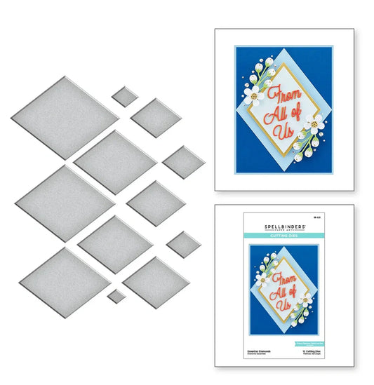 Spellbinders Essential Diamonds Etched die combo with card sample