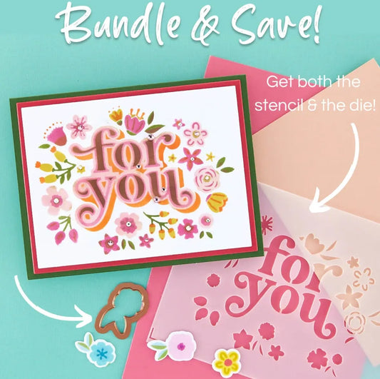 Spellbinders Floral For You Stencil & Die Bundle