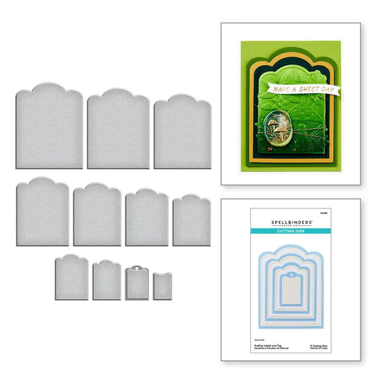 Spellbinders Scalloped Labels Tag Etched Dies with sample