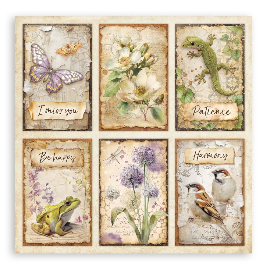 Decorative wall art with nature-themed illustrations and inspirational phrases.