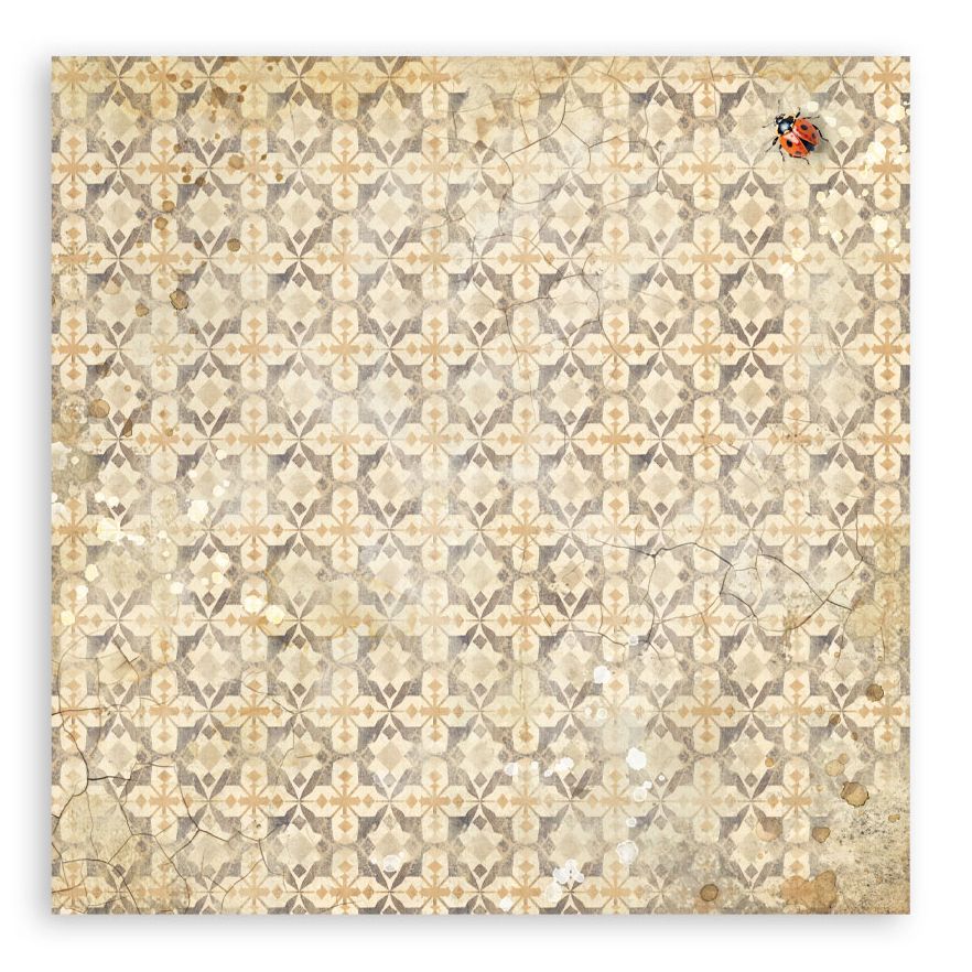 Decorative wall panel with geometric pattern and ladybug magnet on a white background