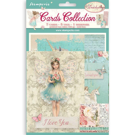 Stamperia fairy and unicorn card collection with packaging