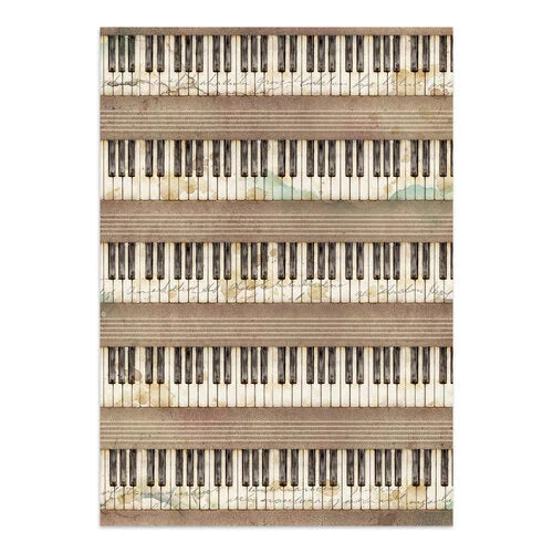 Patterned paper with alternating black and white stripes on a beige background