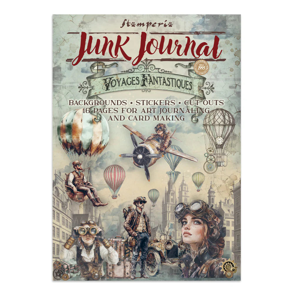 Stamperia Junk Journal with steampunk design on a white background