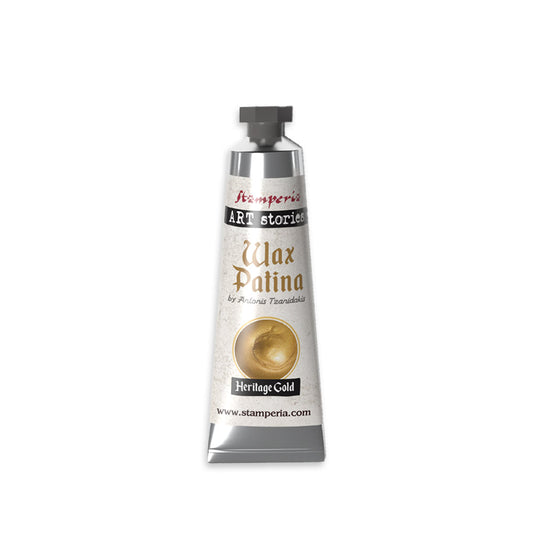 Tube of Stamperia Wax Patina on a white background