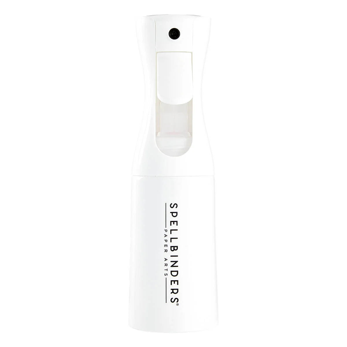 White spray bottle with 'Spellbinders' branding on a white background
