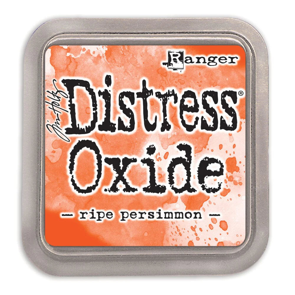 Ranger Distress Oxide ink pad with 'ripe persimmon' color on a white background