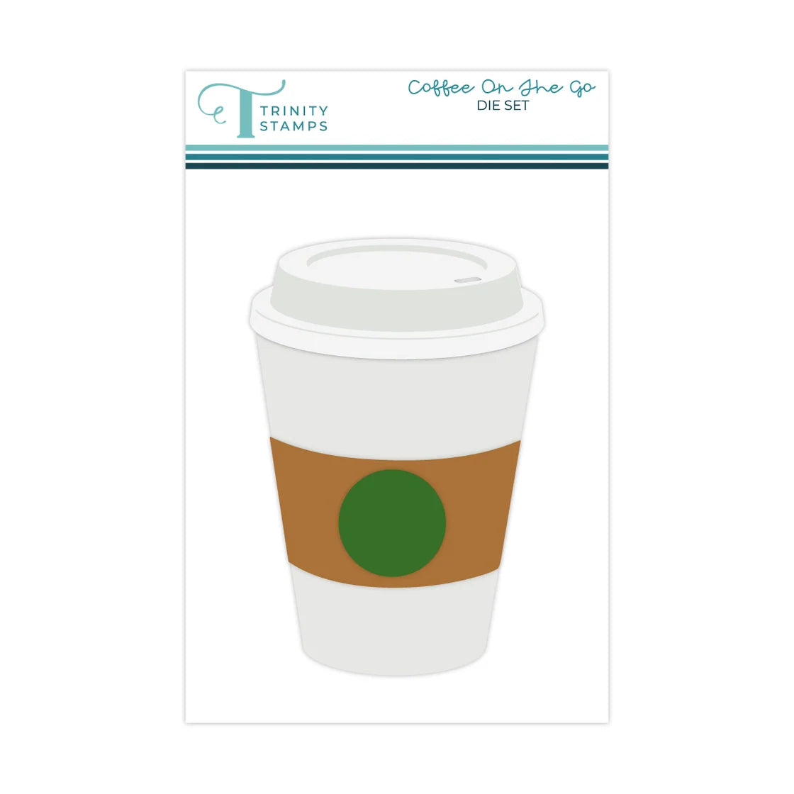 Hot coffee tumbler cup sample packaging on white background.