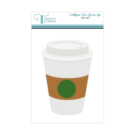 Hot coffee tumbler cup sample packaging on white background.