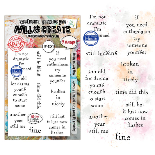 AALL and Create - A6 - Stamp Set - Miss Dee on Aging