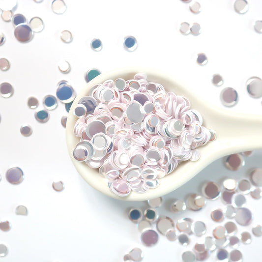 white holographic sequins for shaker cards