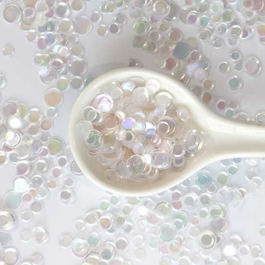 Clear shiny flat sequins for card making